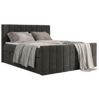 BOXSPRINGBETT ALVER DUO 200/200 - Dunkelgrau Velvet - H3 - Dunkelgrau, Textil (200/200cm) - MKS