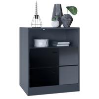 KOMMODE Pino Fronten in Schwarz Hochglanz - Schwarz Hochglanz, Holzwerkstoff (56/67.5/36cm) - Vladon