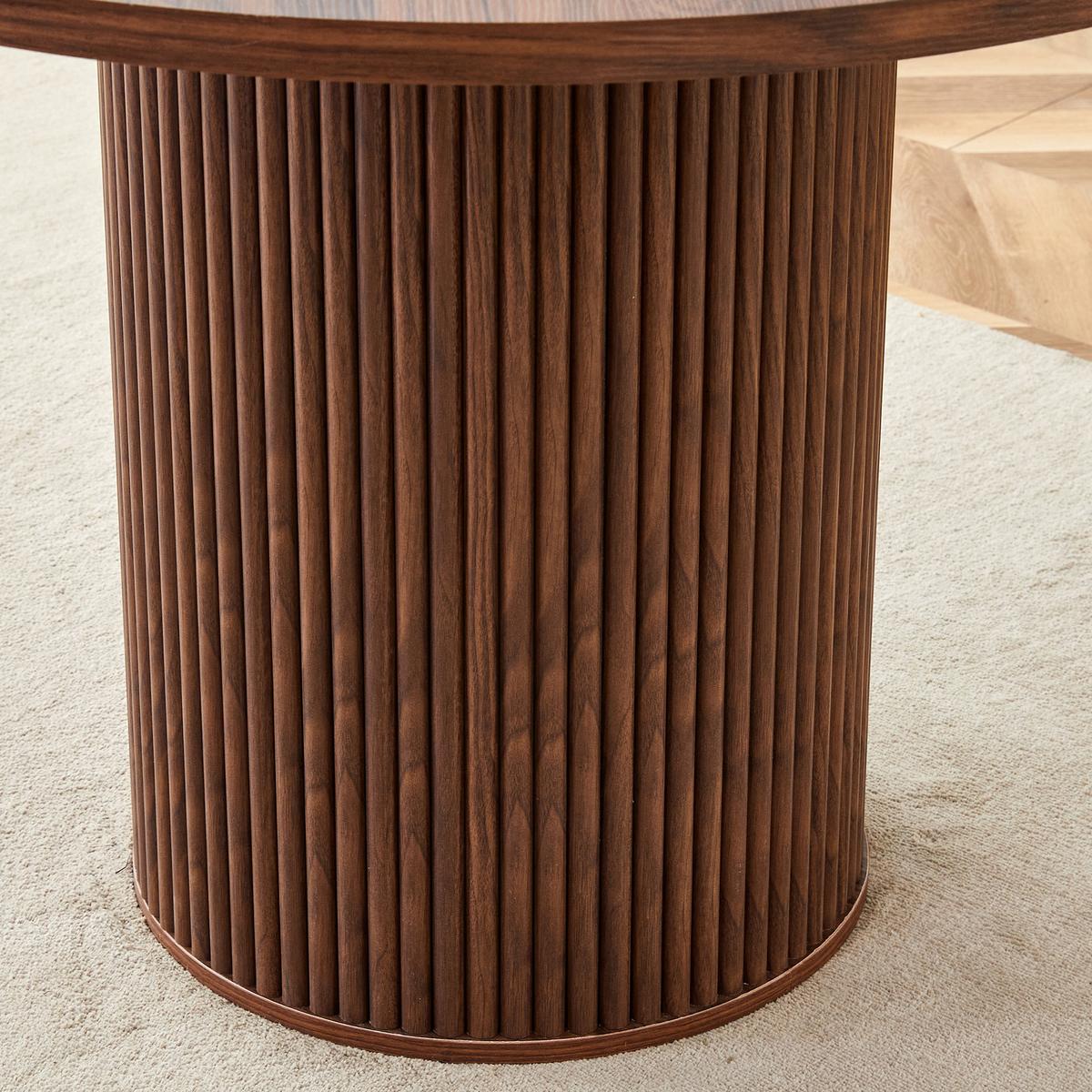 ESSTISCH rund walnuss optik säulenfuß 100cm - Walnussfarben, Holzwerkstoff (100/100/78cm) - Urban Meuble
