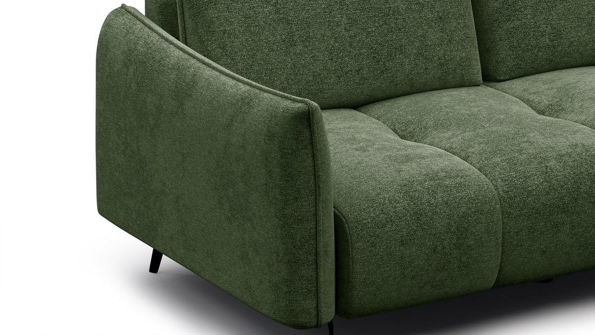 SOFA AERA 2,5-Sitzer, dunkelgrün - Dunkelgrün/Schwarz, Holz/Textil (187/89/96cm) - Wozimo