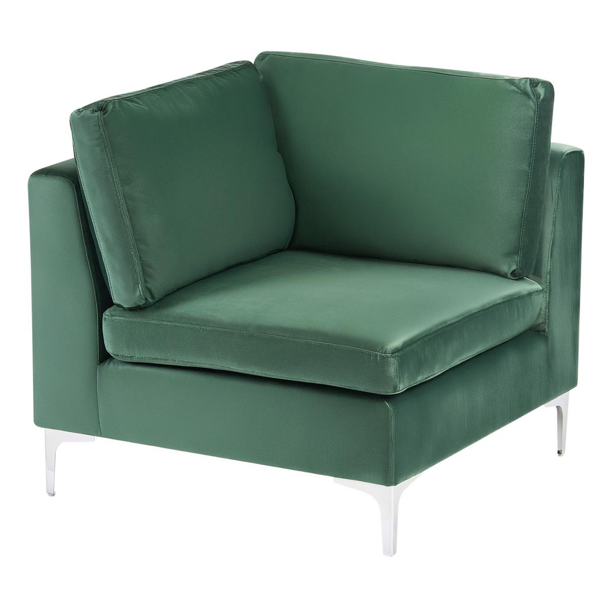 ECKSOFA Modul 4-Sitzer linksseitig Grün Samtstoff Evja - Grün, Textil (235/150cm) - Beliani