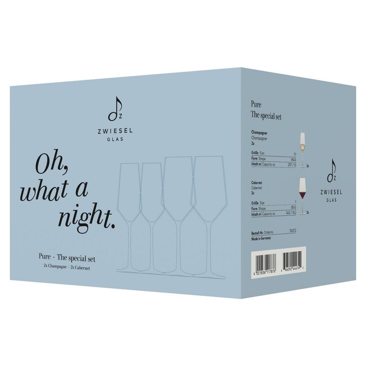 DATE NIGHT SET Pure transparent 4-tlg. - Transparent, Glas - Zwiesel Glas