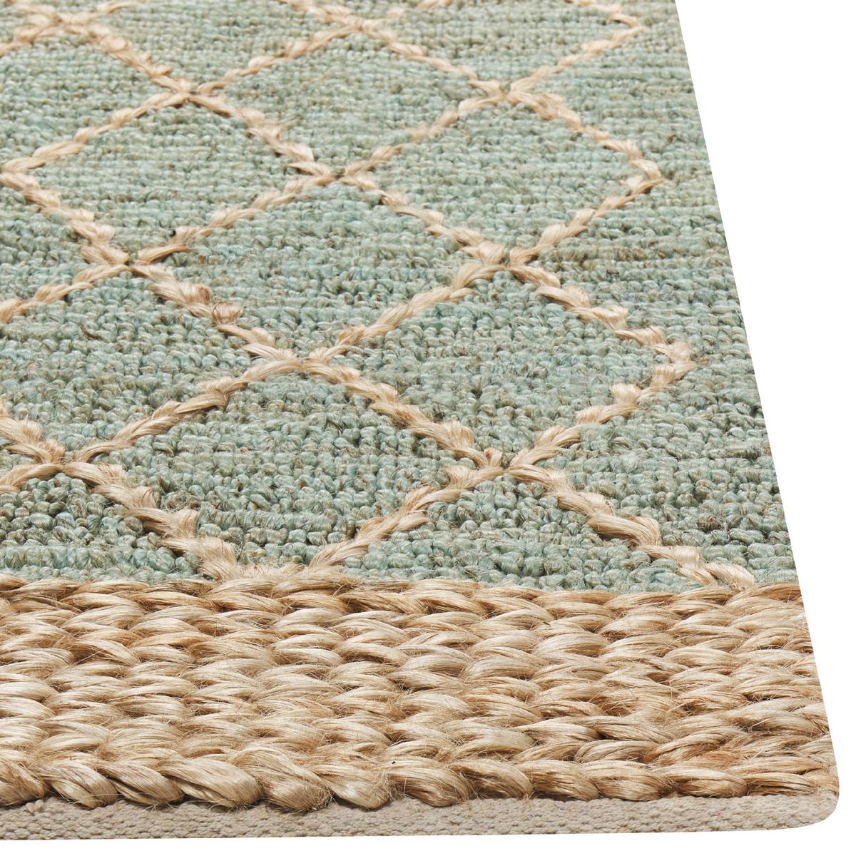 TEPPICH Grün 80/300 cm Jute Tellikaya - Beige, Textil (80/300cm) - Beliani