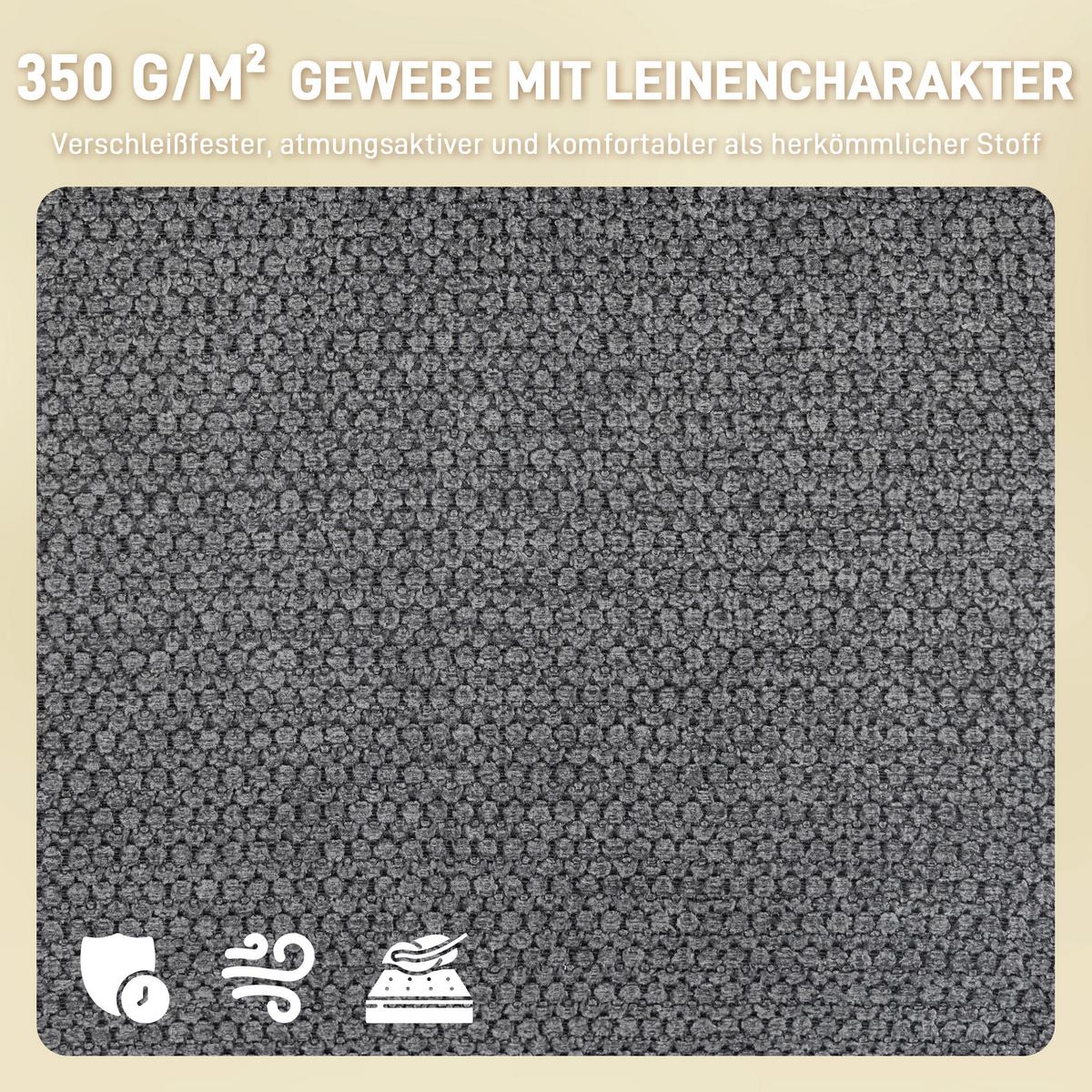 ESSZIMMERSTUHL 360° Drehbar Küchenstuhl mit Leinenbezug, Ergonomisch Grau - Schwarz/Grau, Textil/Metall (63/93/57cm) - HOMCOM