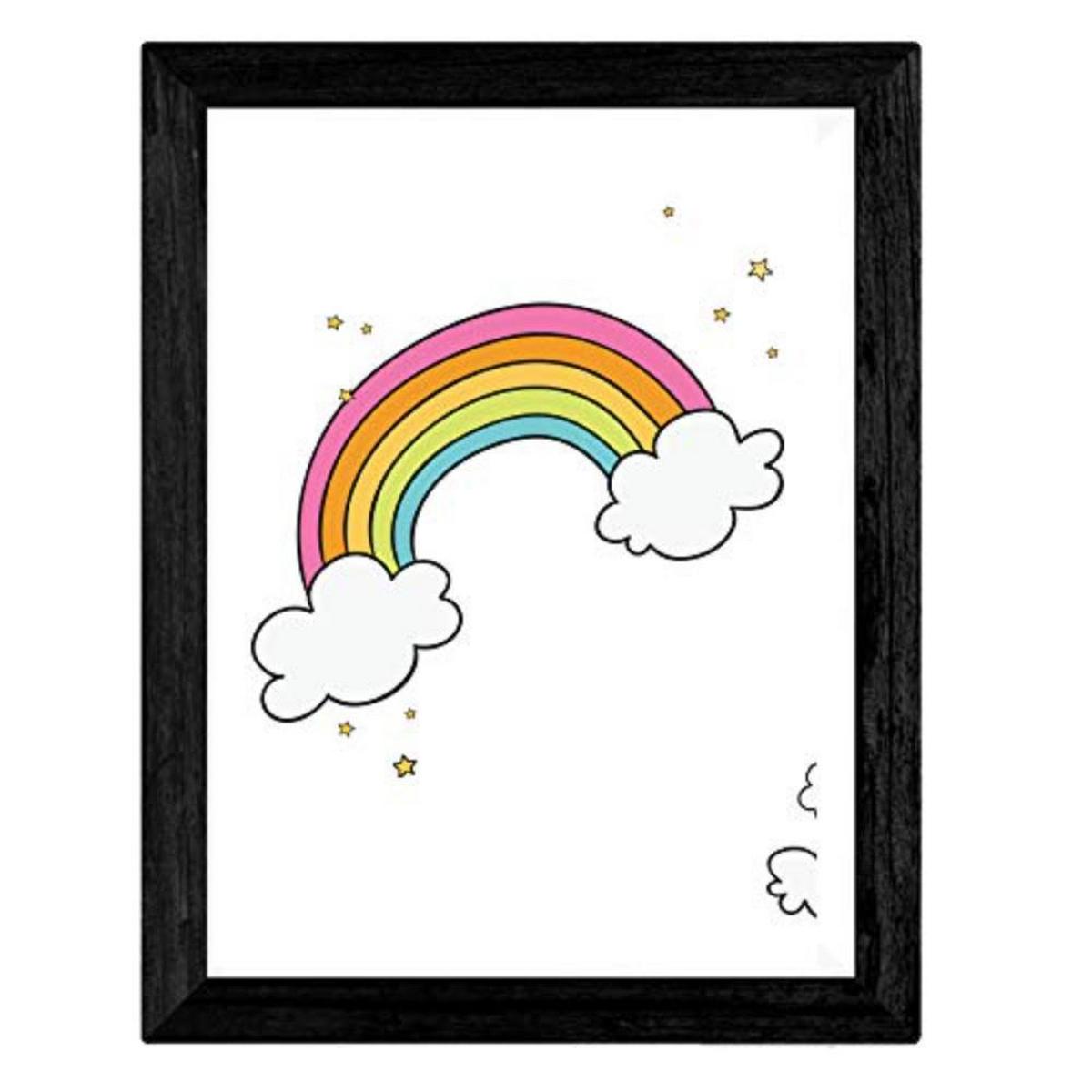 POSTER Set mit 4 Kindermeldungen A4 Schwarzer Rahmen - Schwarz, Papier (29.7/3cm) - Nacnic