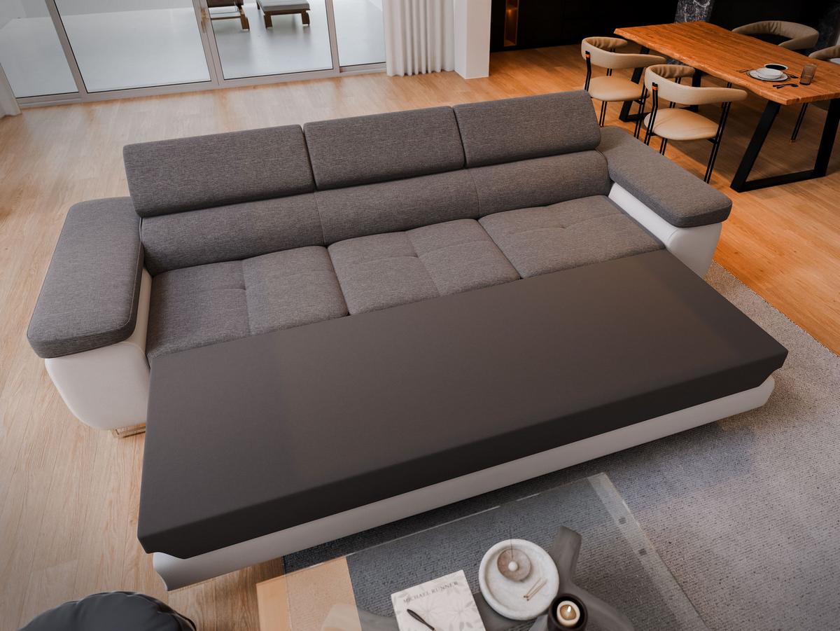 BETTSOFA MOSINE Schwarz Velours-Stoff mit Schlaffunktion - Schwarz, Textil (281/87/98cm) - MASSENO