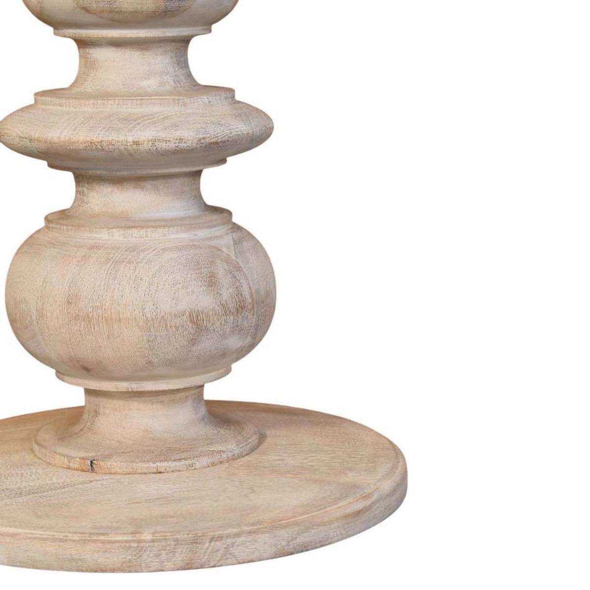 AKZENTTISCH mit Salted-Oak-Finish, Marmorplatte oben, weiß - Weiß, Holz (38/38/60cm) - Artisan Furniture