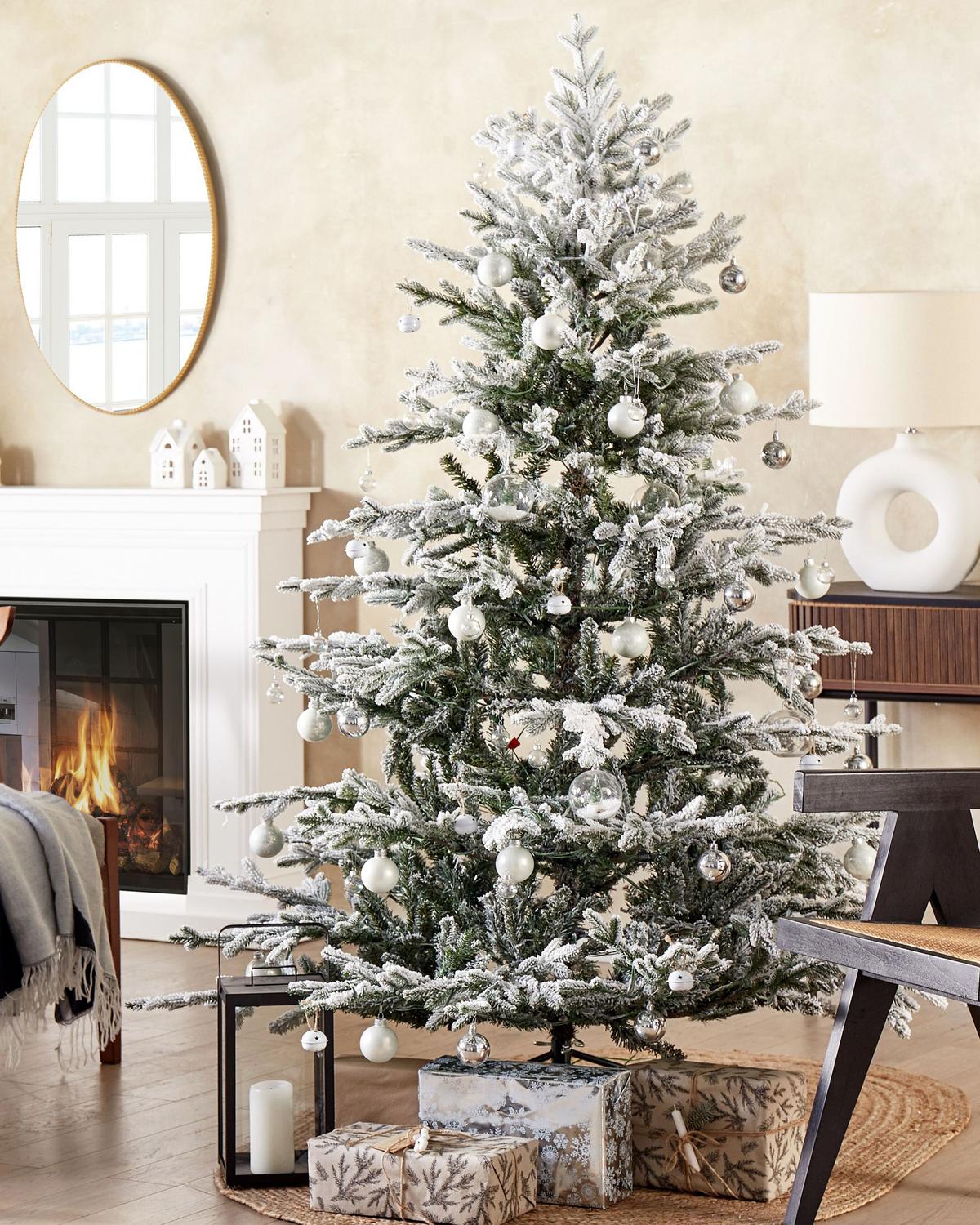 WEIHNACHTSBAUM 180 cm Weiß Brisco - Weiß, Kunststoff (180cm) - Beliani