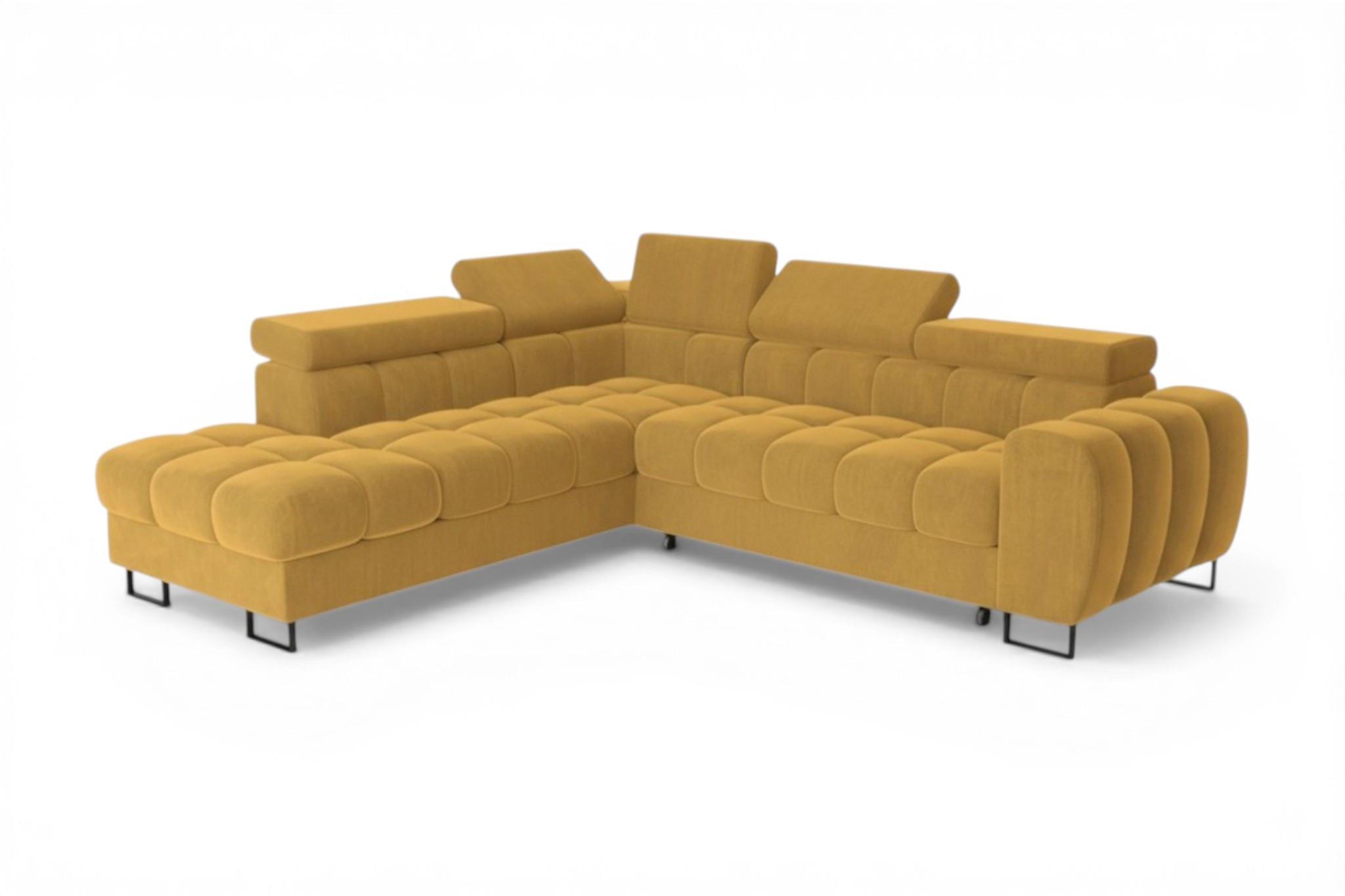 ECKSOFA Bastien Max Mit Schlaffunktion - Gelb, Holzwerkstoff/Textil (225/260cm) - Fun Möbel