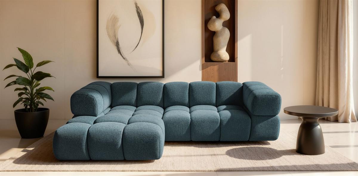 ECKSOFA Blanche In Puente - Türkis, Holzwerkstoff/Textil (280/150cm) - Fun Möbel
