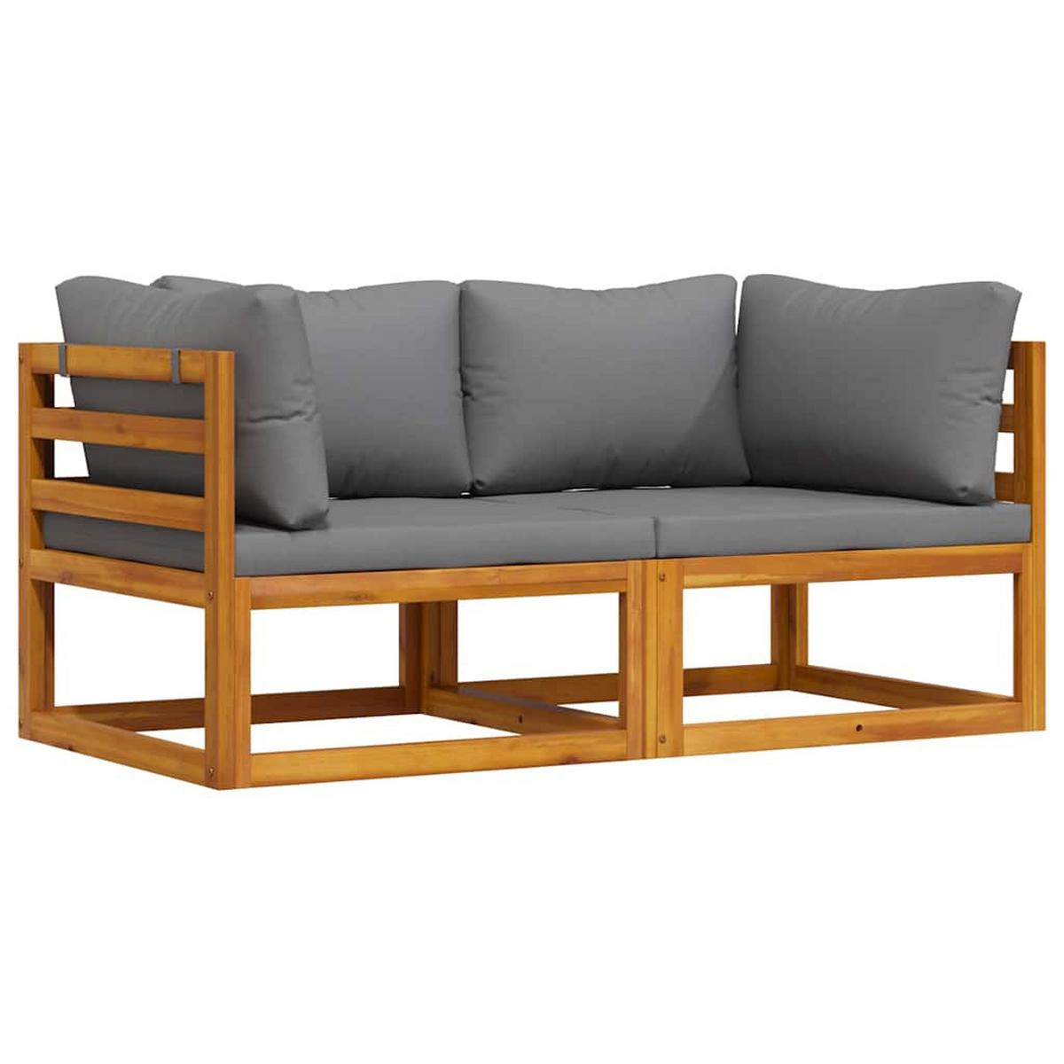 GARTENSOFA RYQV 70/60/70 cm （2er-set) - Grau, Holz (70/60/70cm) - ZMH