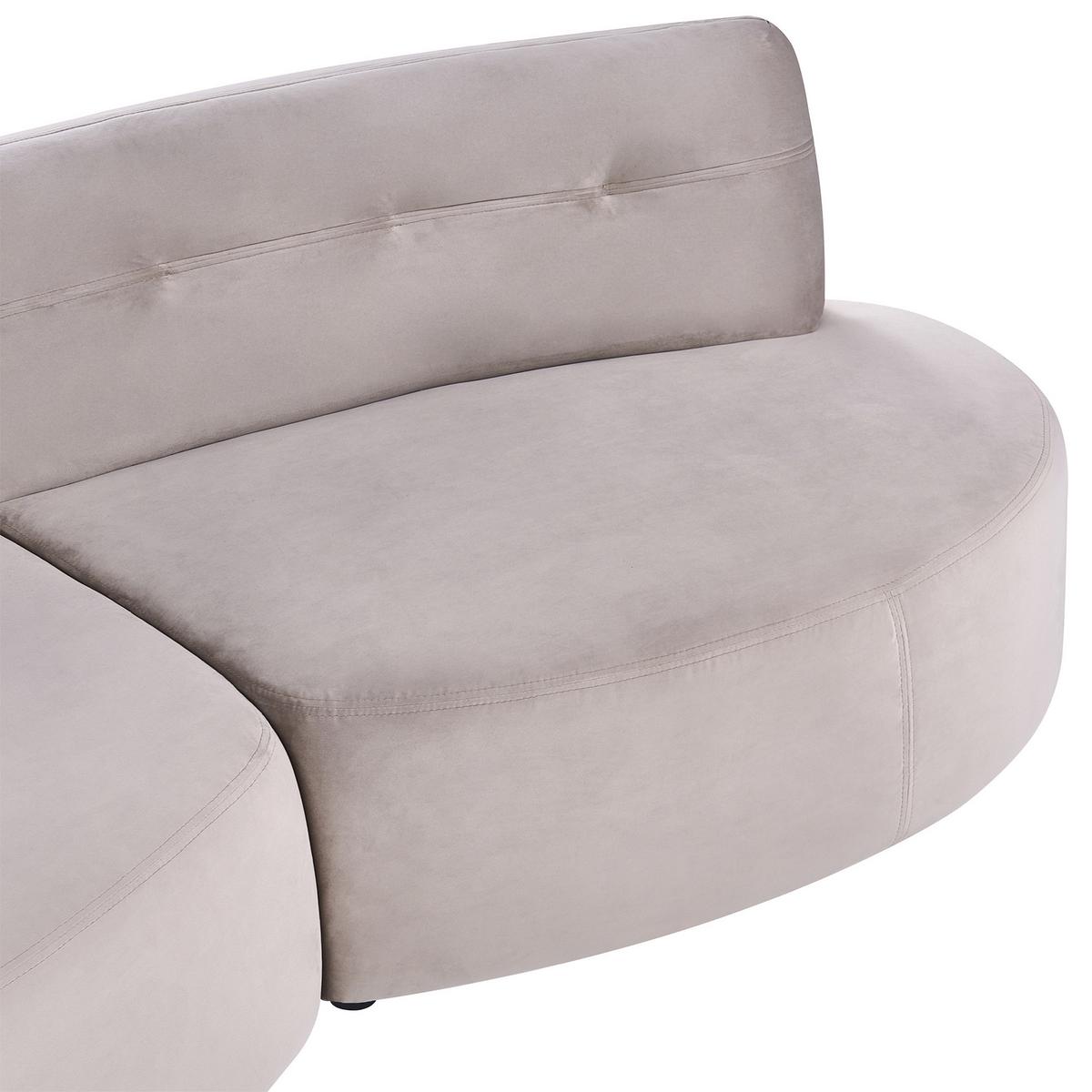 3-SITZER-SOFA Samtstoff Taupe Laerdal - Taupe, Textil (210/68/105cm) - Beliani