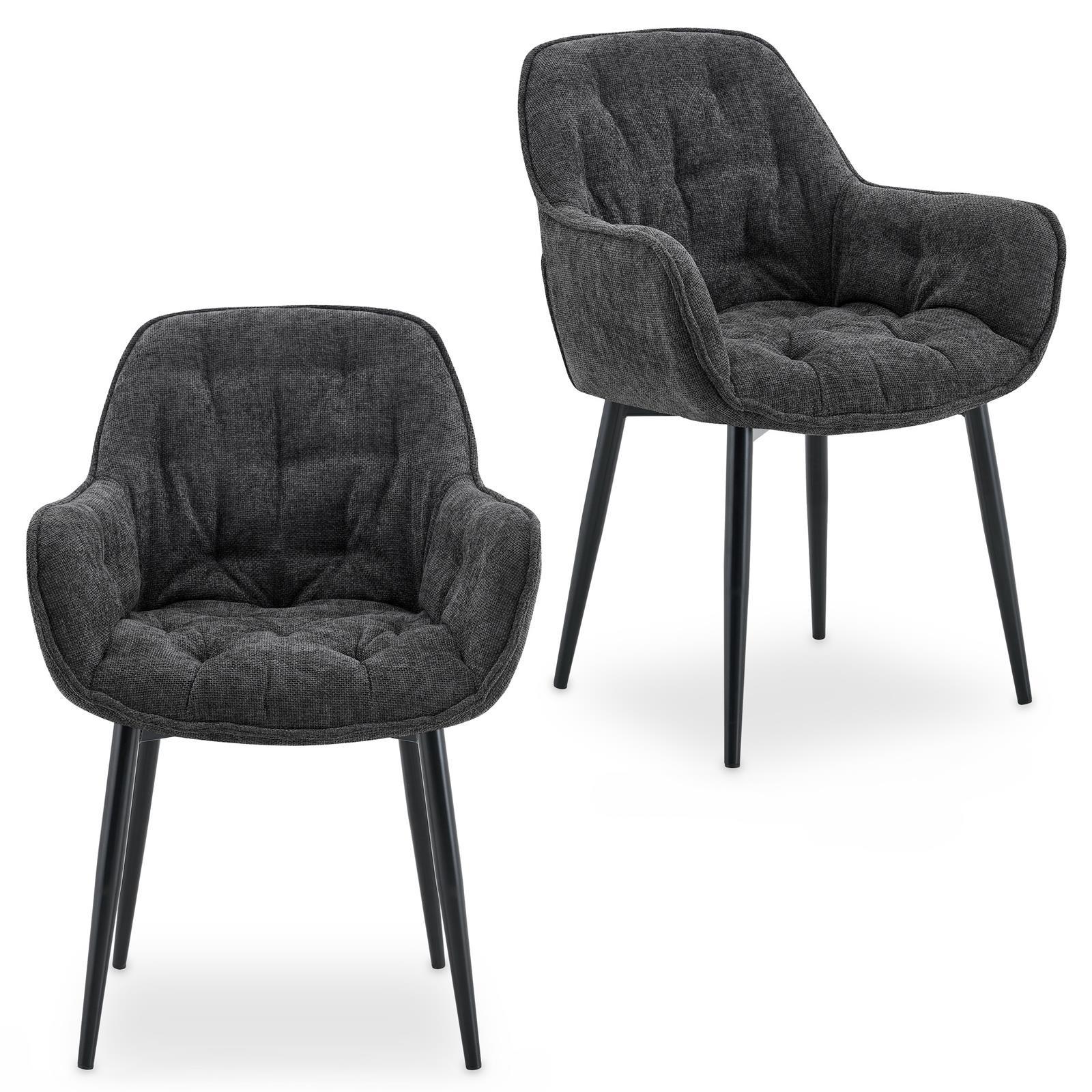 ESSZIMMERSTÜHLE ARDEN 2er-Set grau - Grau, Textil (47/81/60cm) - IDIMEX