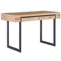 SCHREIBTISCH heller Holzfarbton/schwarz 120/55/76 cm Vida - Hellgrau, Holzwerkstoff (55/120/76cm) - Beliani