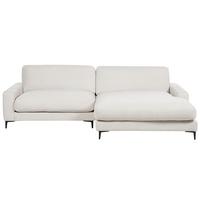 3-SITZER-ECKSOFA cremeweiß rechtsseitig Maloy - Schwarz/Weiß, Textil (272/189cm) - Beliani