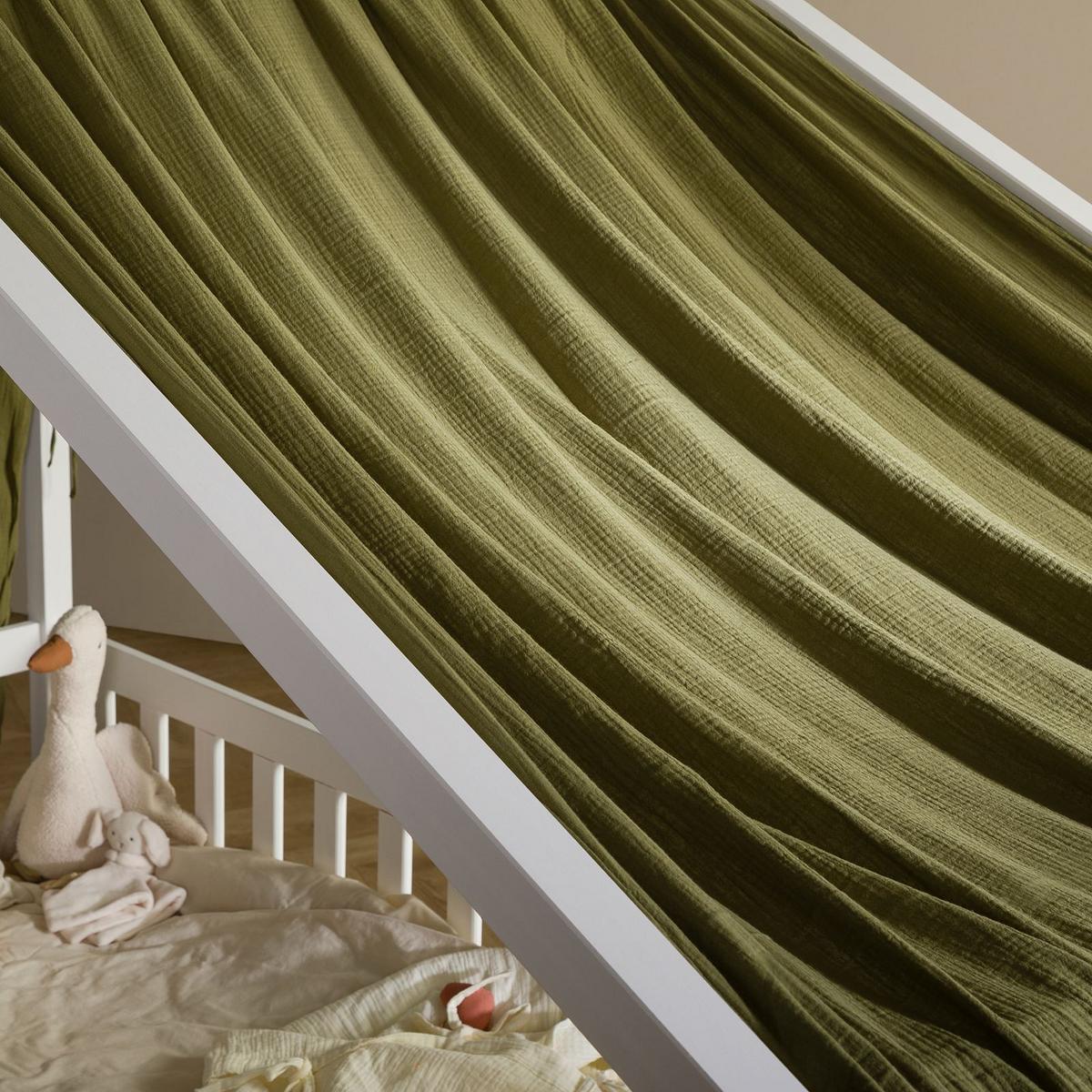 HAUSBETT-HIMMEL LIAN - Dunkelgrün, Textil - IDIMEX