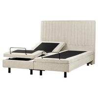 BETT 160/200 cm Beige Duke II - Beige/Schwarz, Textil (160/200cm) - Beliani