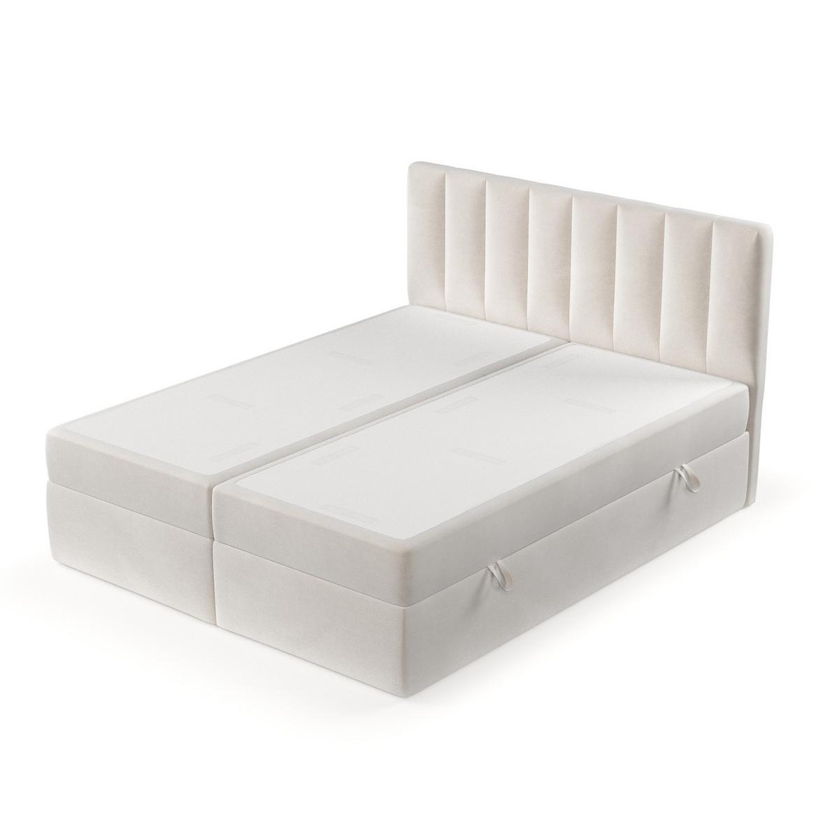 BOXBETT Bari 140/200 cm Creme im Paros Stoff - Creme, Holz/Holzwerkstoff (140/200cm) - AltaBeds