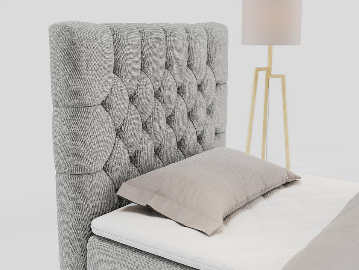 BOXBETT PERA 90/200 Hellgrau Struktur - H4 - Links Seite - Hellgrau, Holz/Textil (90/200cm) - MKS