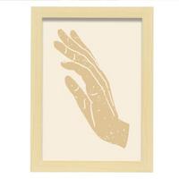 POSTER Hand Reparieren Blatt A4 Rahmen Aus Hellem Holz - Beige, Papier (29.7/5/21cm) - Nacnic