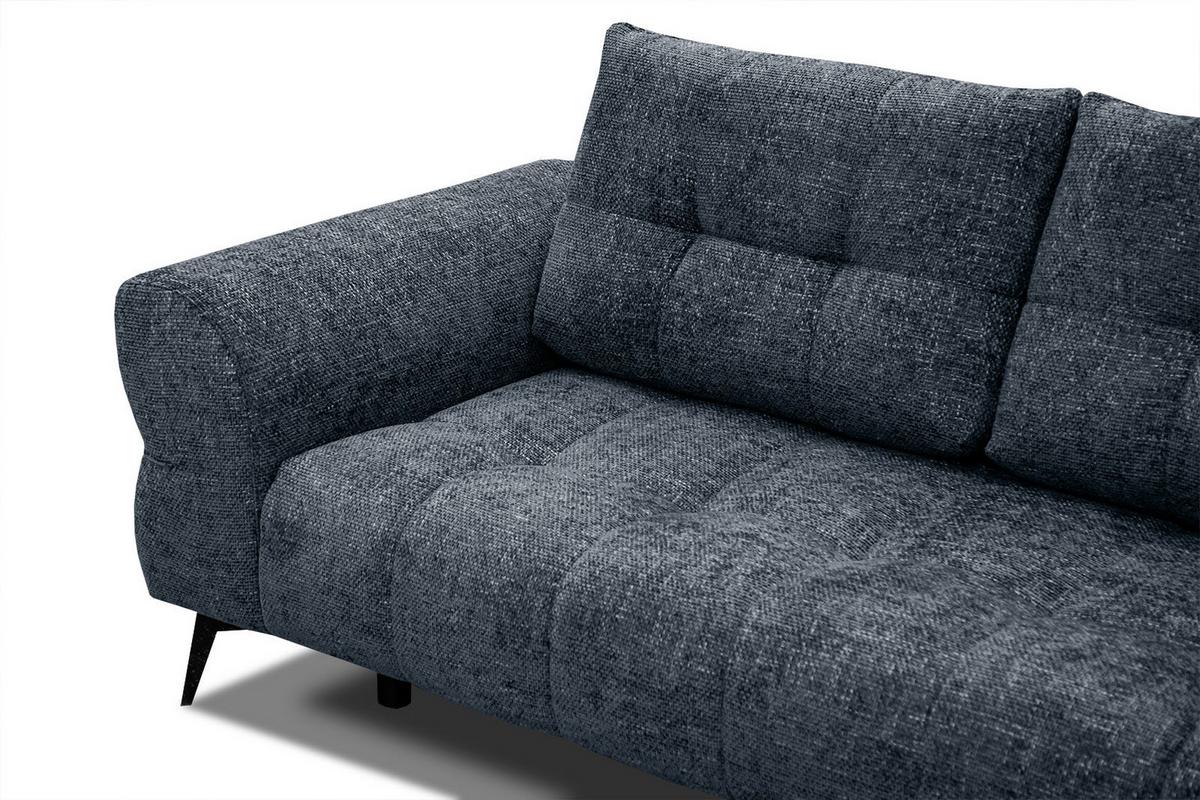 ECKSOFA SALVINI 5-Sitzer, dunkelblau - Schwarz/Dunkelblau, Holzwerkstoff/Textil (292/158cm) - Wozimo