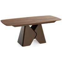 ESSTISCH Vanta rechteckig ausziehbar verlängerbar mit Braunem Metallgestell, Nussbaum Braun 200-290/90/76 cm - Walnussfarben/Braun, Holzwerkstoff/Metall (90/290/76cm) - WFL GROUP