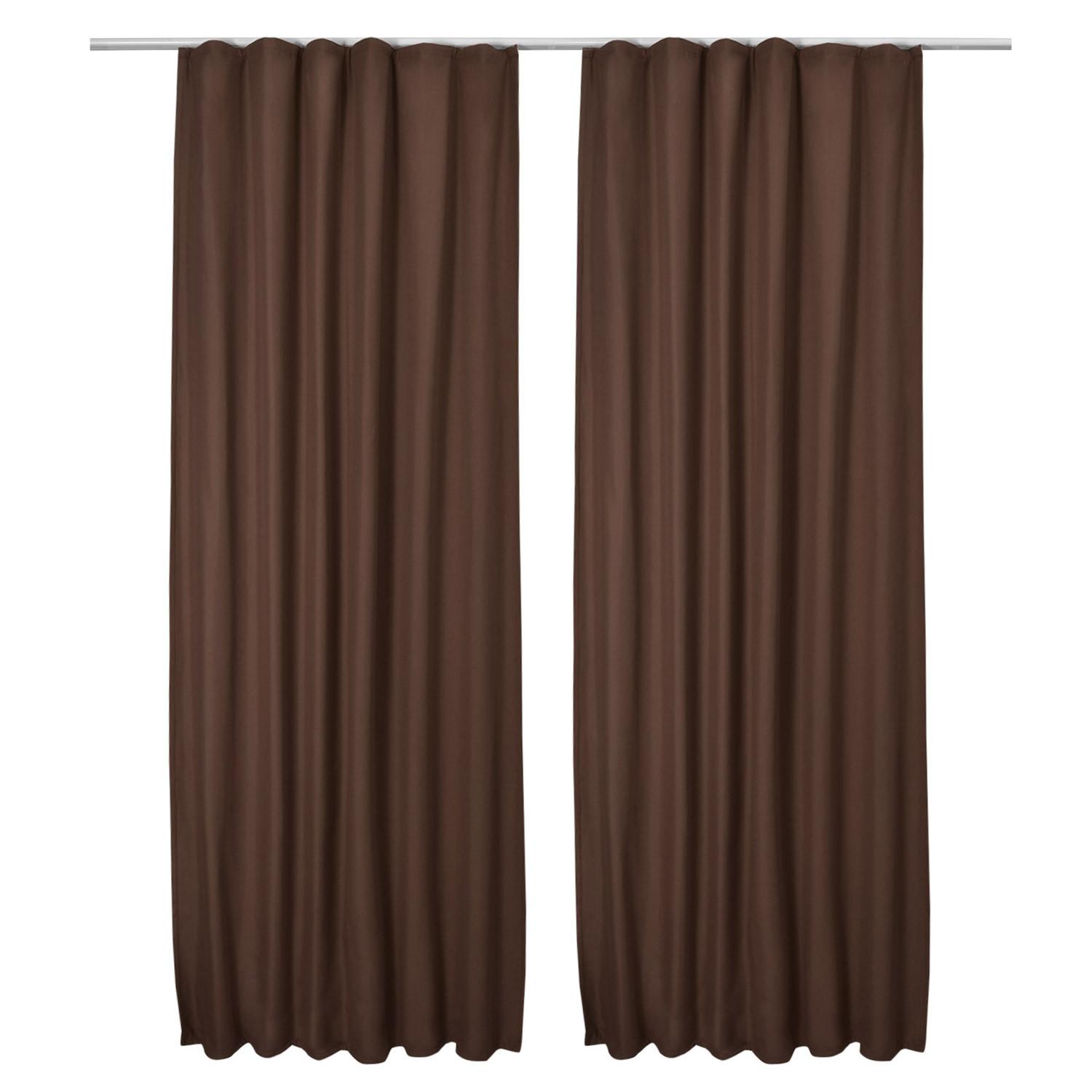 VORHANG Amelie TK mit Kräuselband 140x245cm Braun (2tlg) - Braun, Textil (140/245/1cm) - Beautissu 
