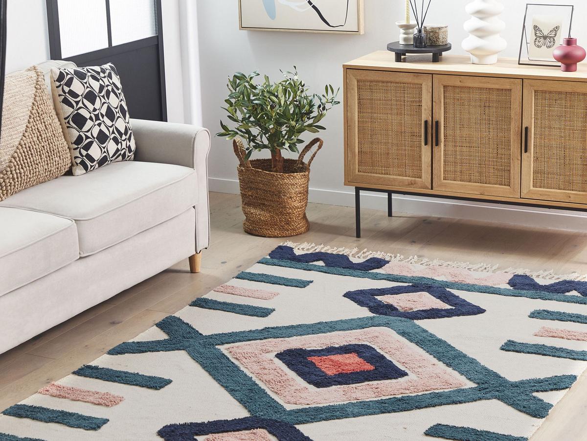KURZFLOR-TEPPICH Kozlu 230/160 cm - Multicolor, Textil (160/230cm) - Beliani