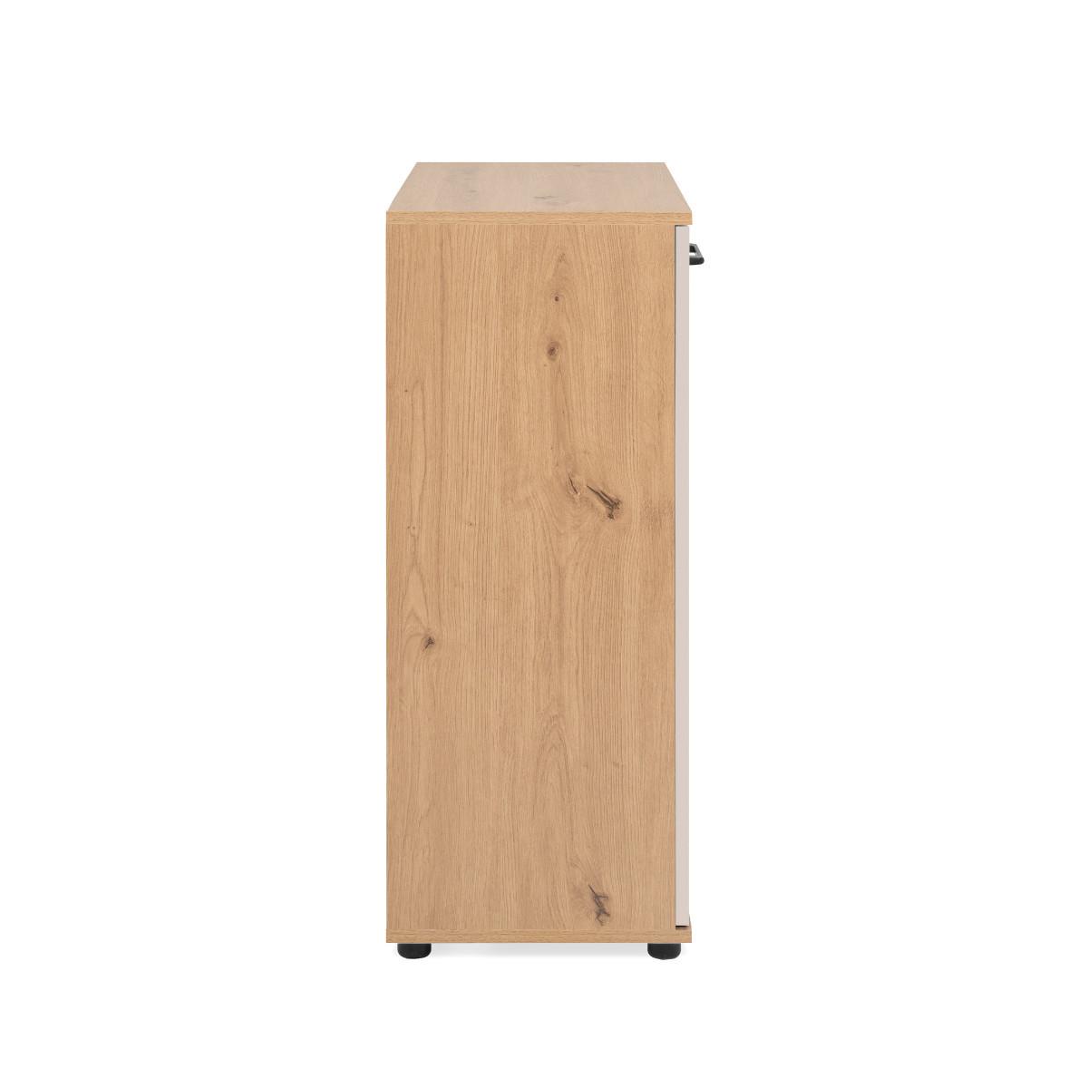 SIDEBOARD 2 Türen, 1 Schublade in Eicheneffekt und Kaschmir 35/85,5/60 cm - Eschefarben, Holzwerkstoff (35/85.5/39cm) - Calicosy