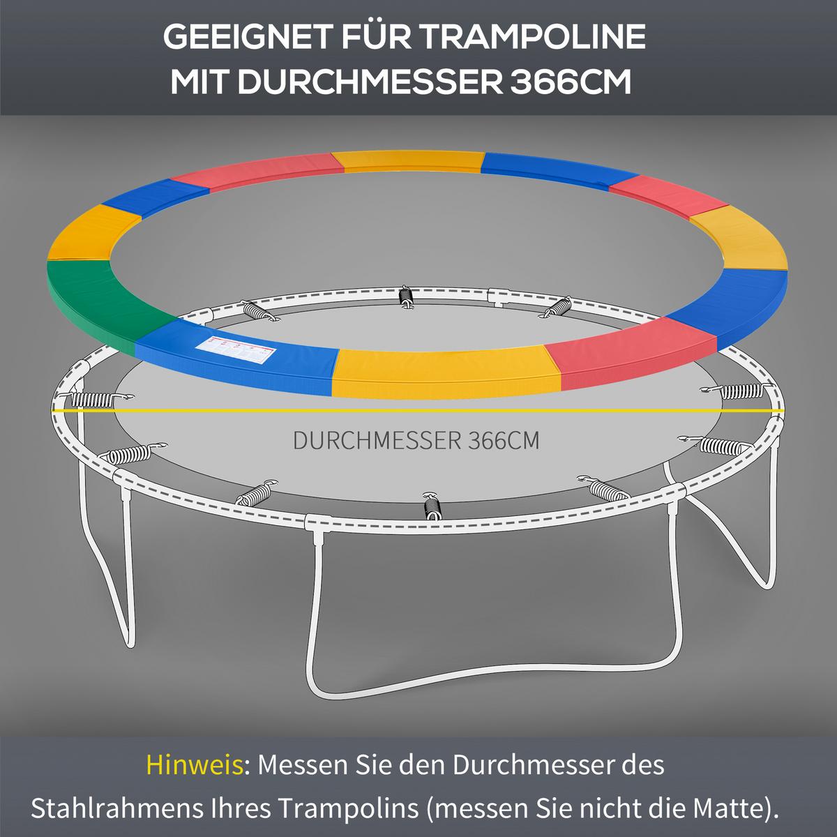 RANDABDECKUNG, PVC, Rot, Ø366 cm - Multicolor, Kunststoff (366/366cm) - HOMCOM