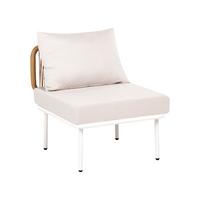 1-SITZER Garten-Sesselmodul Hellbeige Baucina - Beige/Weiß, Metall (60/75/68cm) - Beliani
