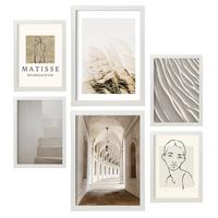 POSTER Set Mit 6 Matisse A3 & A4 Weißer Rahmen - Weiß, Papier (29/3cm) - Nacnic