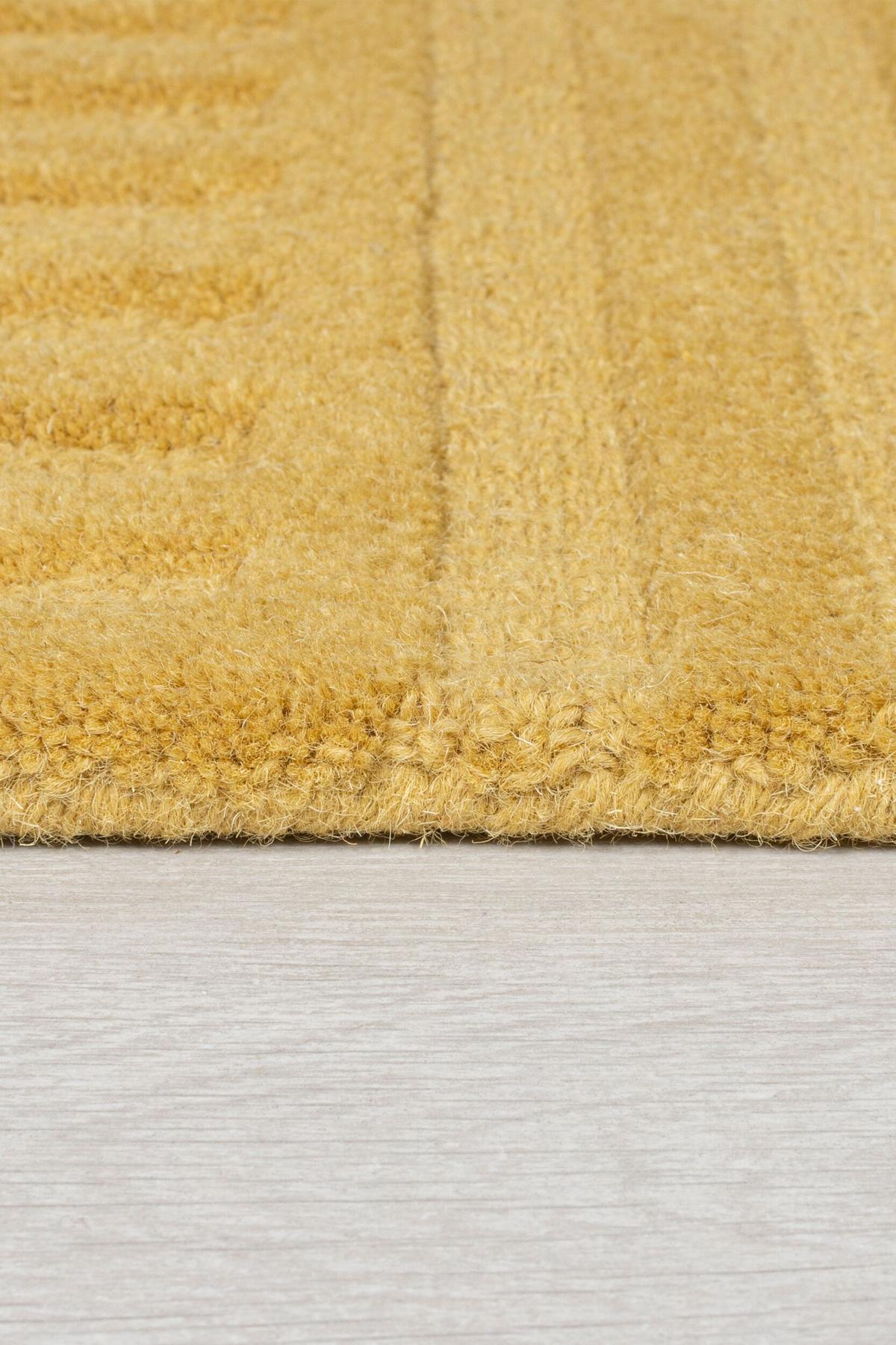TEPPICH aus Wolle LEVEN in Ocker, geometrisch, 160 x 230 cm - Gelb, Textil (230/160cm) - KADIMA DESIGN