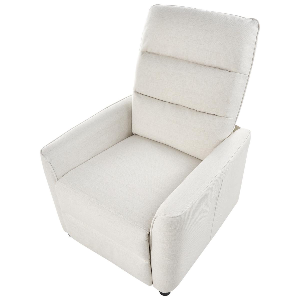 FERNSEHSESSEL Cremeweiß Sande - Schwarz/Weiß, Textil (76/102/83cm) - Beliani