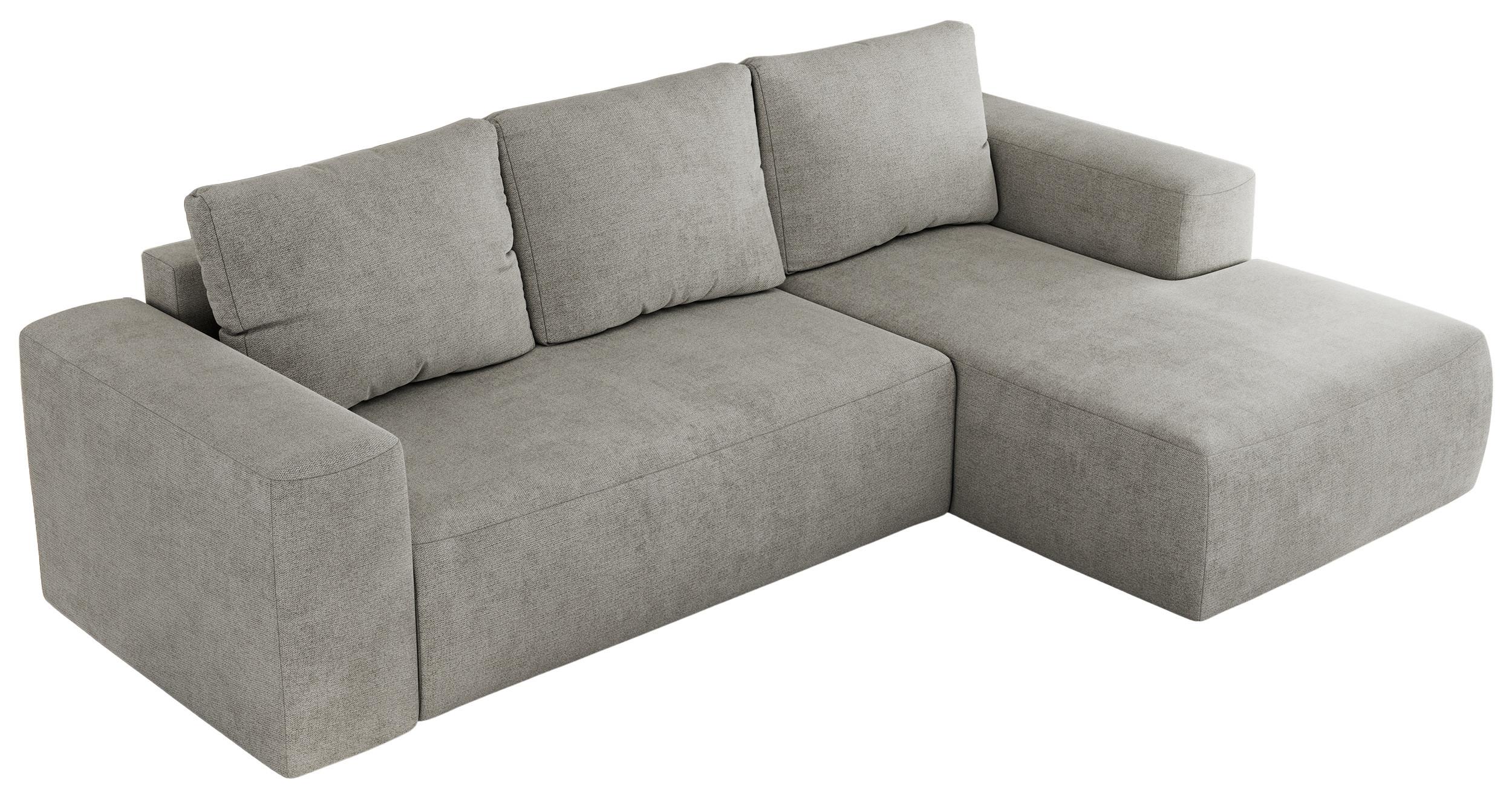 ECKSOFA TRENTINO L Hellgrau Stukture - Rechts - Hellgrau/Schwarz, Kunststoff/Textil (164/266cm) - MKS