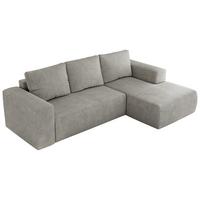 ECKSOFA TRENTINO L Hellgrau Stukture - Rechts - Hellgrau/Schwarz, Kunststoff/Textil (164/266cm) - MKS