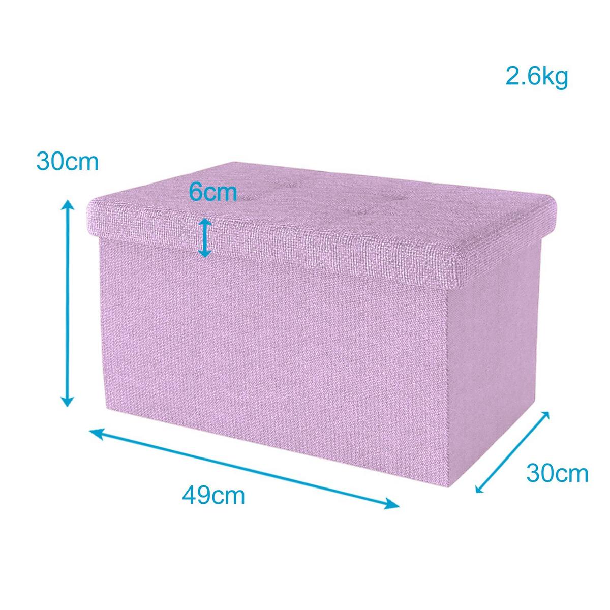 SITZBANK Faltbar mit Stauraum 49/30/30 cm (Rosa) - Rosa, Textil (30/30/49cm) - Intirilife