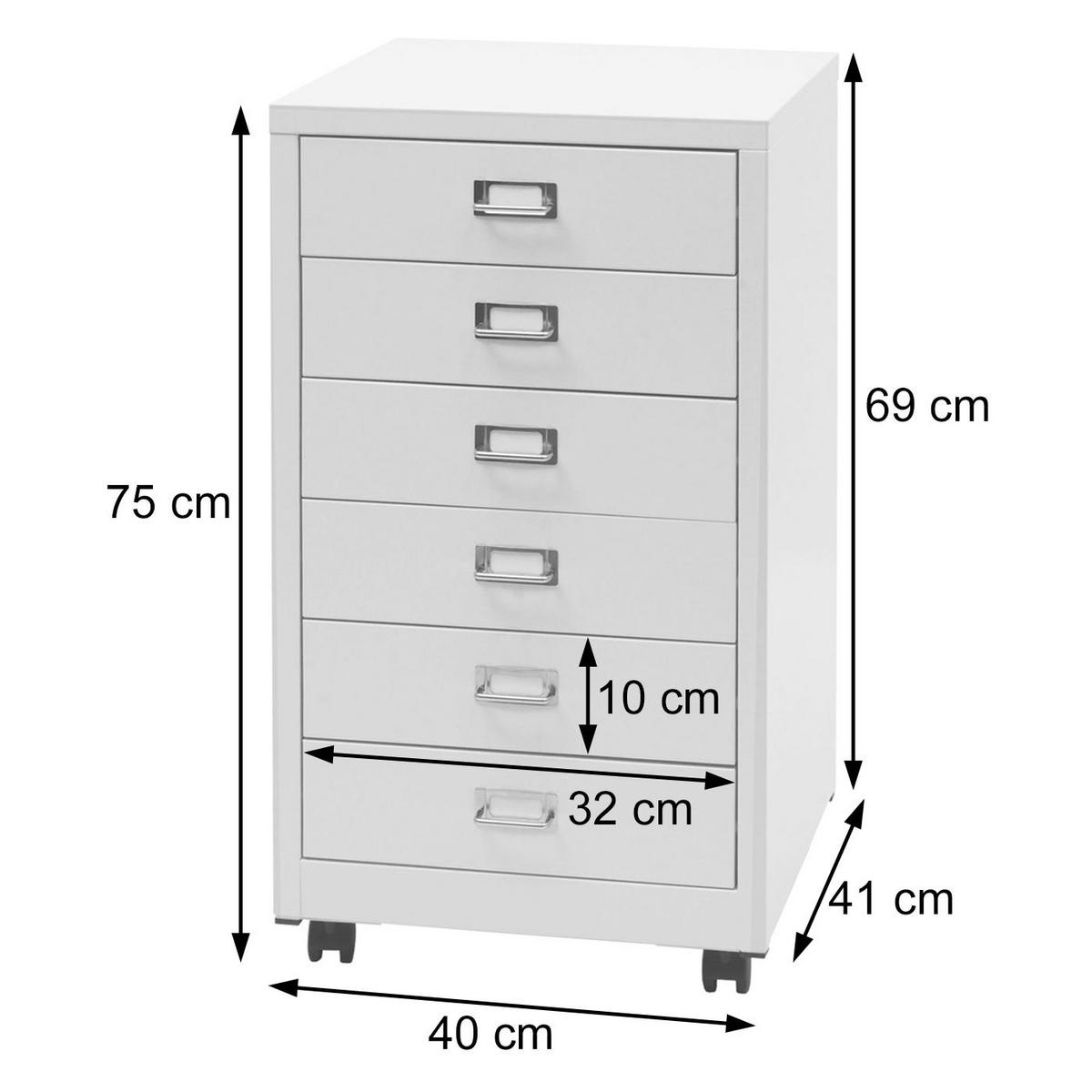ROLLCONTAINER Rot - Rot, Metall (40/75/41cm) - MCW