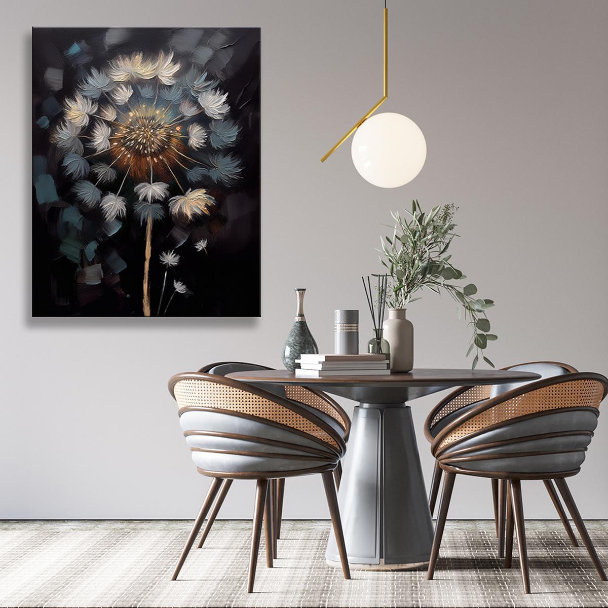 WANDBILD gebläseblume gemalt natur - Schwarz, Textil (40/60cm) - Feeby