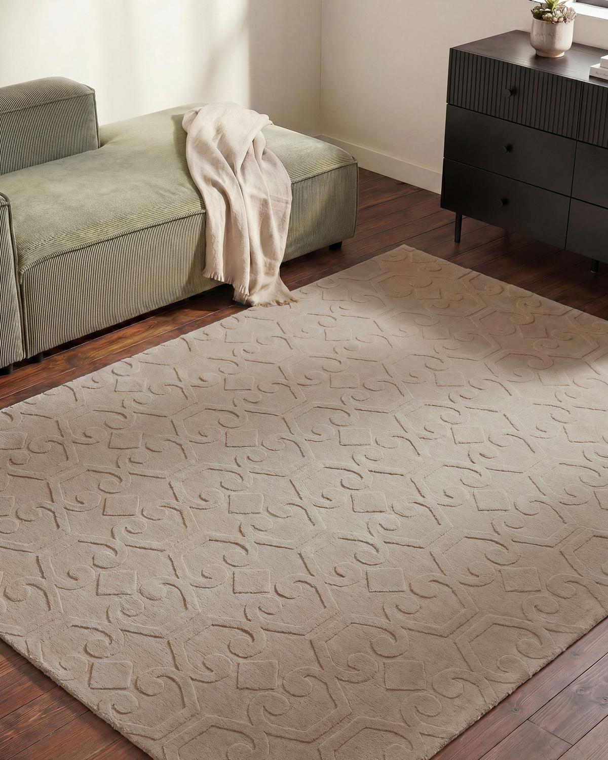 TEPPICH Beige 160/230 cm Gannett - Beige, Textil (160/230cm) - Beliani