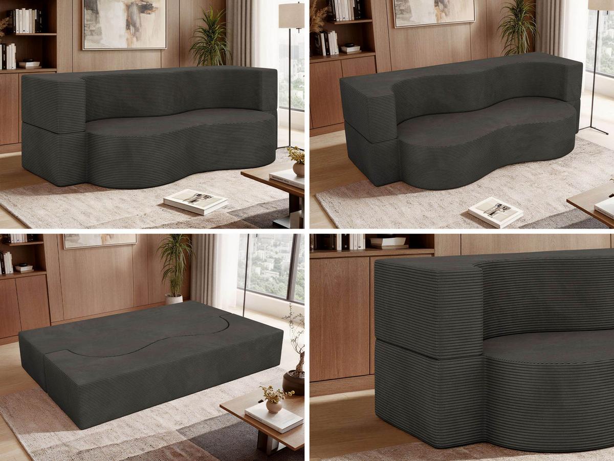2-SITZER SOFA SANOA - Dunkelgrau Cord - Dunkelgrau, Textil (200/68/100cm) - MKS