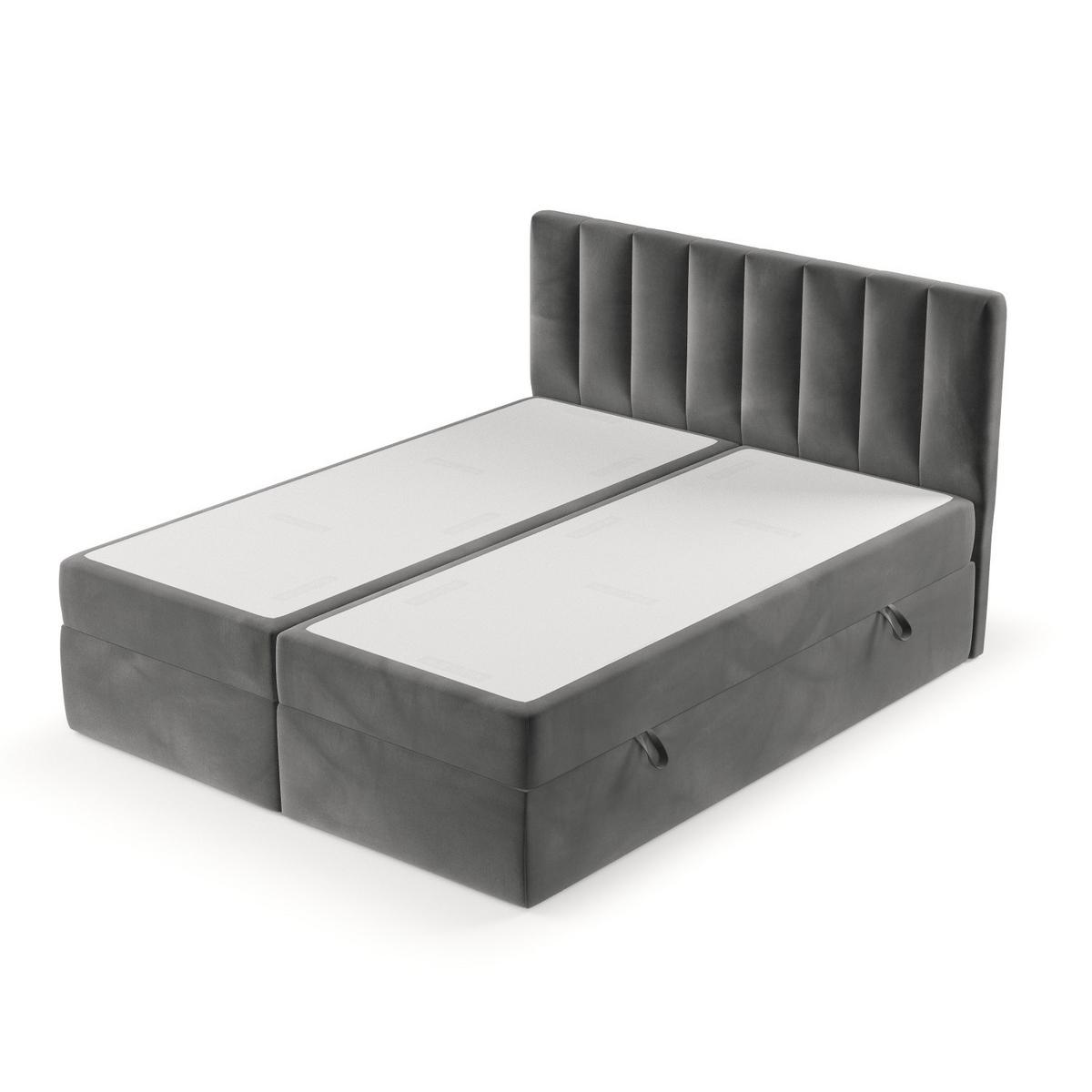 BOXBETT Bari 200/200 cm Grau im Kronos Stoff - Grau, Holz/Holzwerkstoff (200/200cm) - AltaBeds