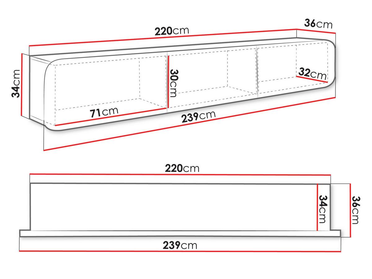TV-LOWBOARD Takir - Sandfarben, Holzwerkstoff (236/34/36cm) - MIRJAN24