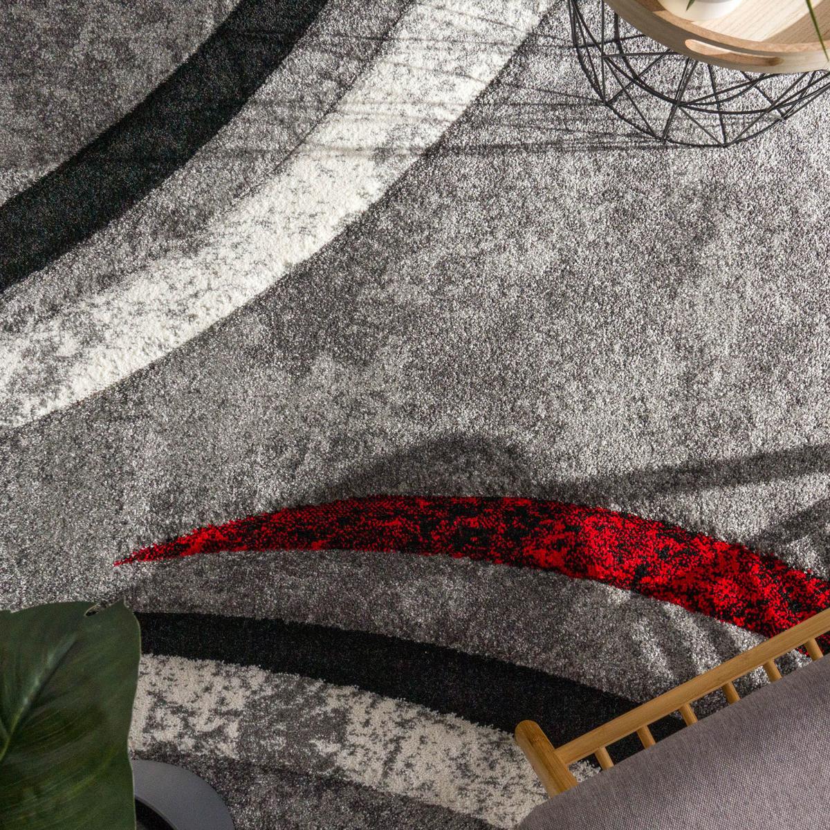 KURZFLORTEPPICH, abstrakt, Florhöhe 12 mm, Grau, 80 x 150 cm - Grau, Textil (150/80cm) - KADIMA DESIGN