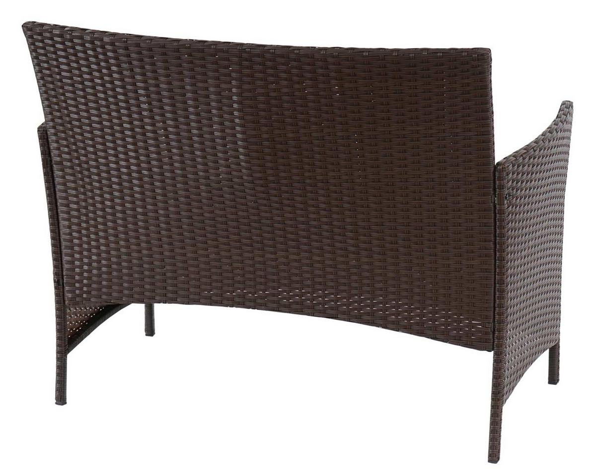 POLY-RATTAN GARTENBANK Braun, Grün - Braun/Grün, Kunststoff (106/83/60cm) - MCW
