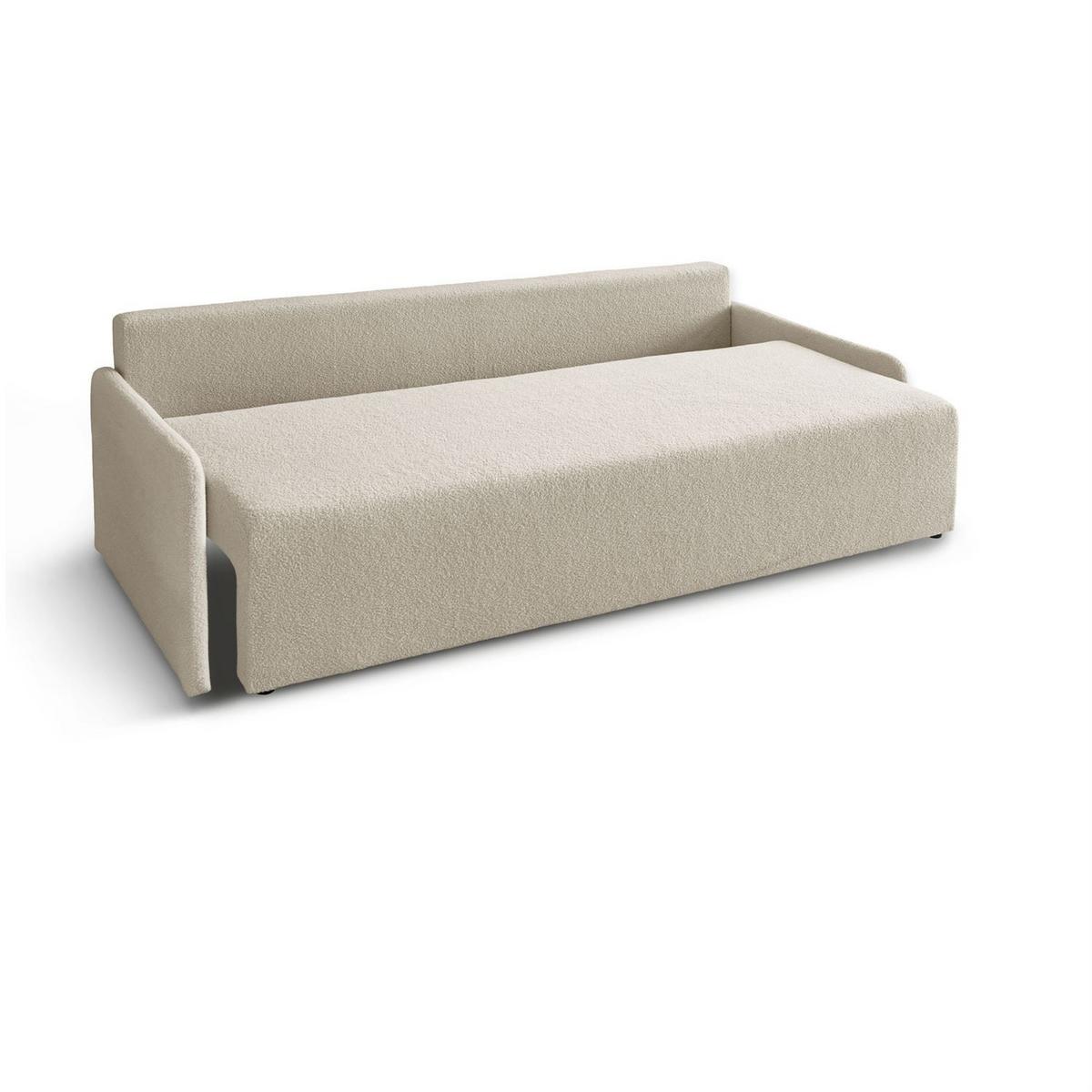 SCHLAFSOFA CUDDLE mit Schlaffunktion und Bettkasten, Quelle 03 - Creme, Textil (207/90/90cm) - Lookway