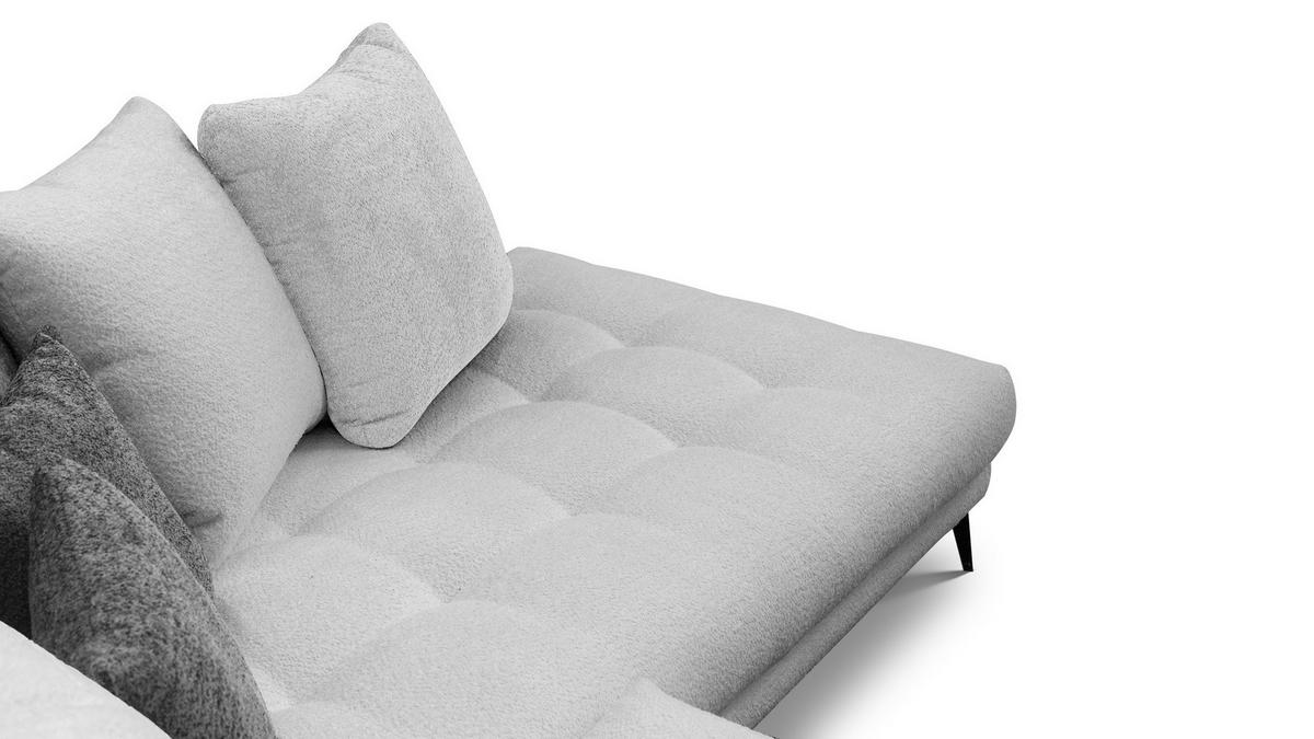 ECKSOFA CALME 5-Sitzer, hellgrau - Hellgrau/Schwarz, Holz/Textil (294/229cm) - Wozimo