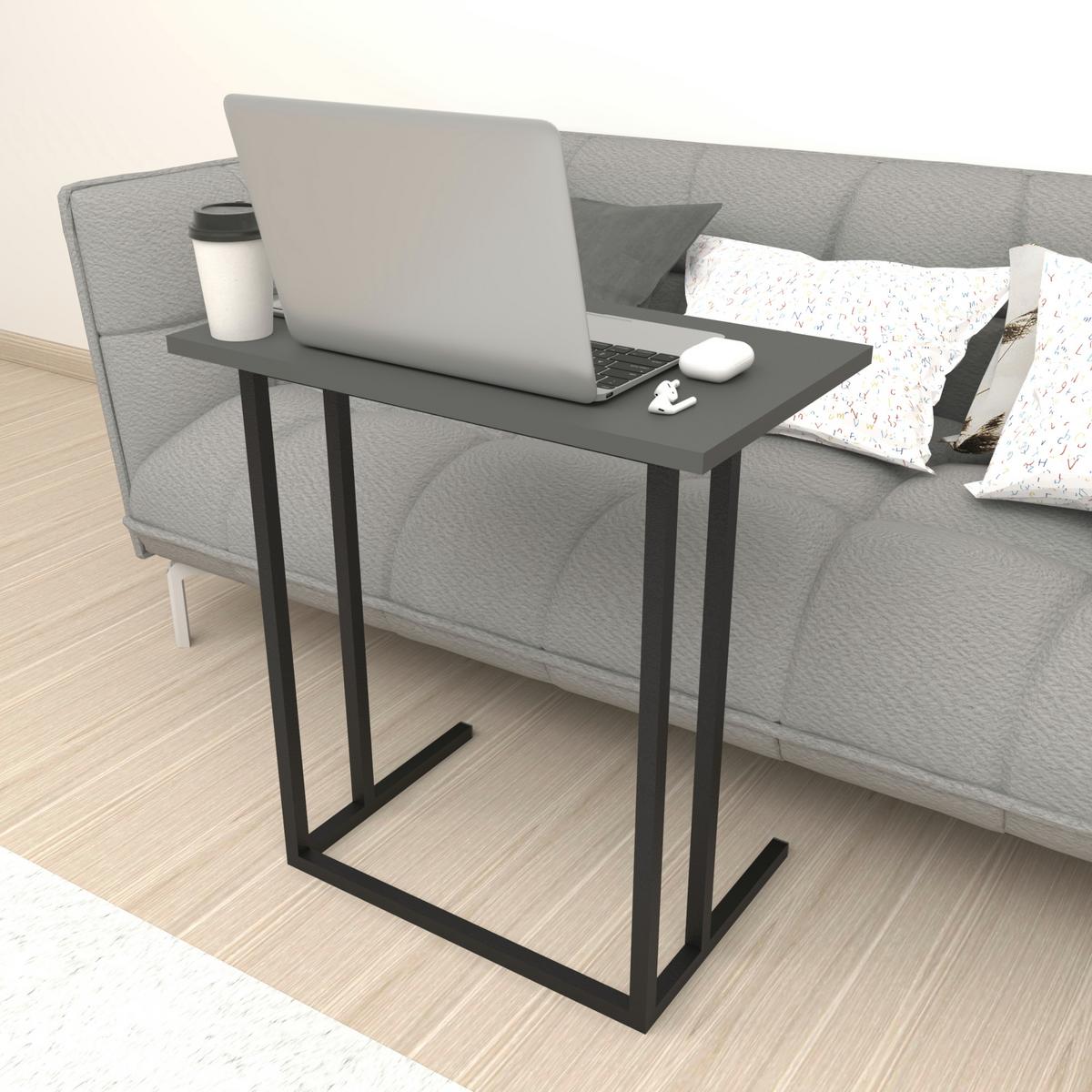 LAPTOPTISCH Högsby - Anthrazit, Holzwerkstoff (36/60/66cm) - [en.casa]