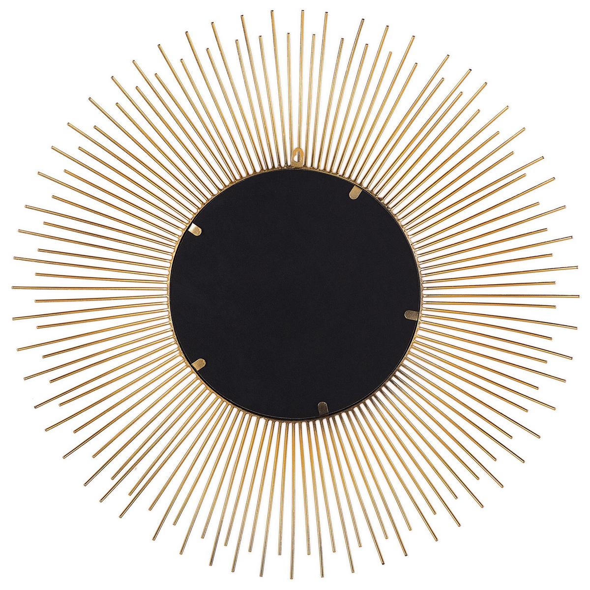 WANDSPIEGEL gold Sonnenform 80 cm Cilly - Goldfarben, Metall (76/76/3cm) - Beliani