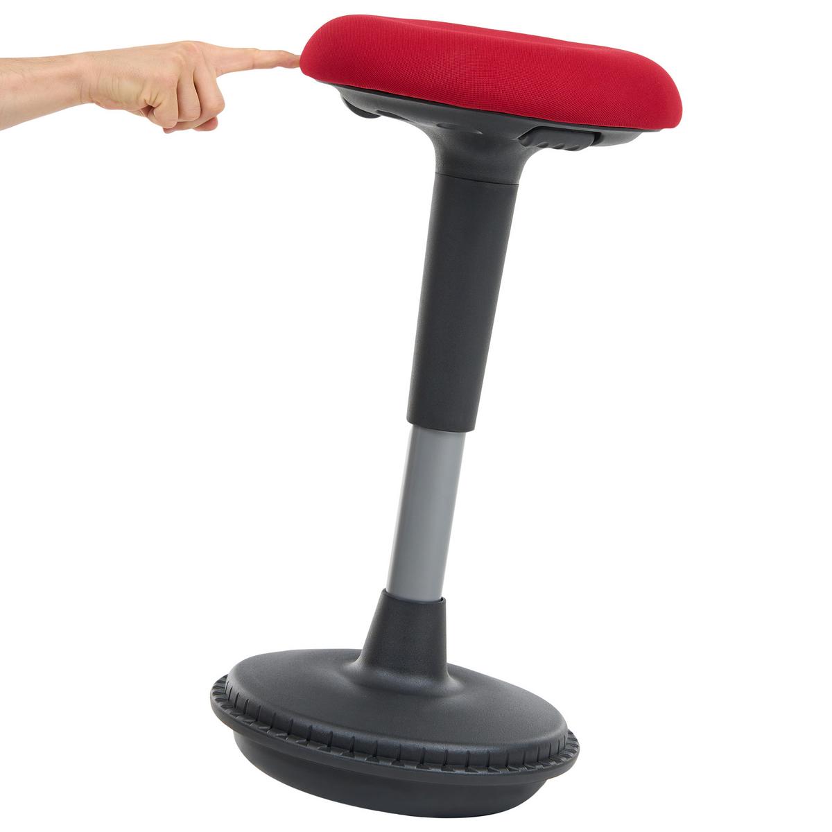 WACKELHOCKER Stoff Rot Estell - Rot/Schwarz, Kunststoff (33/63/33cm) - Beliani